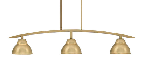 Toltec Lighting - 3736-NAB-427-NAB - Three Light Island Pendant - Kurve - New Age Brass