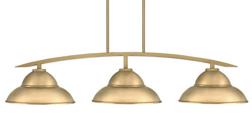 Toltec Lighting - 3736-NAB-428-NAB - Three Light Island Pendant - Kurve - New Age Brass