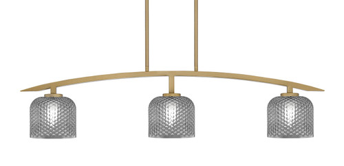 Toltec Lighting - 3736-NAB-4612 - Three Light Island Pendant - Kurve - New Age Brass