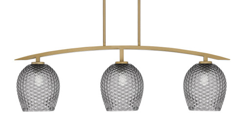 Toltec Lighting - 3736-NAB-4902 - Three Light Island Pendant - Kurve - New Age Brass