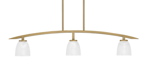 Toltec Lighting - 3736-NAB-500 - Three Light Island Pendant - Kurve - New Age Brass