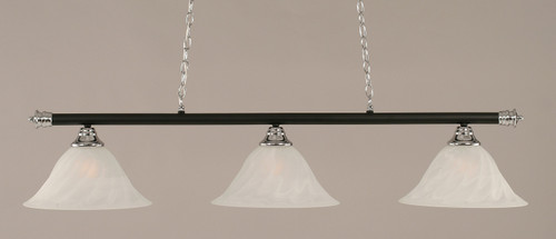Toltec Lighting - 373-CHMB-5731 - Three Light Billiard Bar - Oxford - Chrome/Matte Black