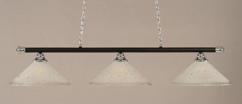 Toltec Lighting - 373-CHMB-711 - Three Light Billiard Bar - Oxford - Chrome/Matte Black