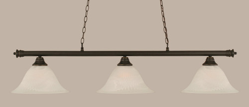 Toltec Lighting - 373-DG-5831 - Three Light Billiard Bar - Oxford - Dark Granite