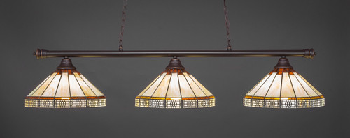 Toltec Lighting - 373-DG-964 - Three Light Bar - Oxford - Dark Granite