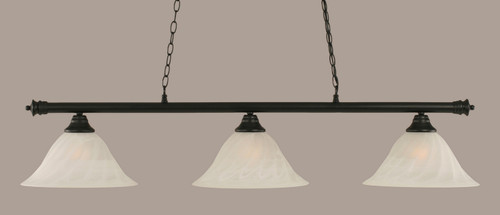 Toltec Lighting - 373-MB-5731 - Three Light Billiard Bar - Oxford - Matte Black