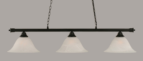 Toltec Lighting - 373-MB-5831 - Three Light Billiard Bar - Oxford - Matte Black