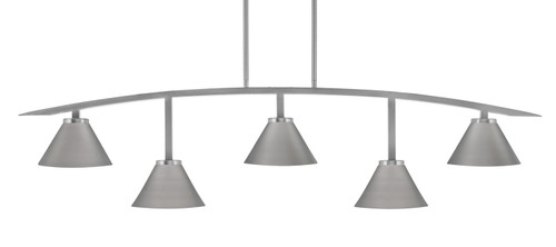 Toltec Lighting - 3745-GP-421-GP - Five Light Bar - Kurve - Graphite