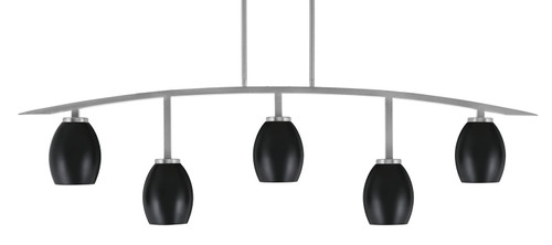 Toltec Lighting - 3745-GP-426-MB - Five Light Bar - Kurve - Graphite
