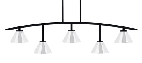 Toltec Lighting - 3745-MB-421-CH - Five Light Bar - Kurve - Matte Black