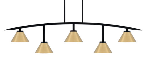 Toltec Lighting - 3745-MB-421-NAB - Five Light Bar - Kurve - Matte Black