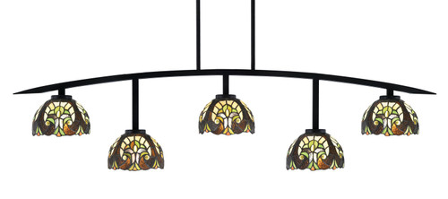 Toltec Lighting - 3745-MB-9945 - Five Light Bar - Kurve - Matte Black