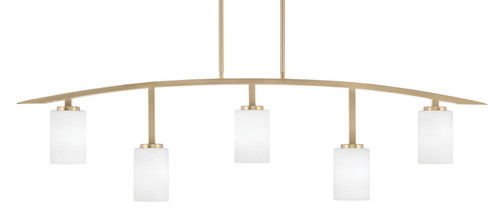 Toltec Lighting - 3745-NAB-310 - Five Light Bar - Kurve - New Age Brass