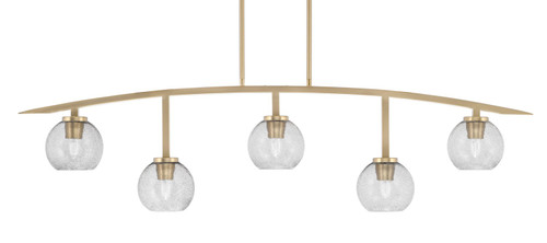 Toltec Lighting - 3745-NAB-4102 - Five Light Bar - Kurve - New Age Brass