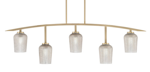 Toltec Lighting - 3745-NAB-4253 - Five Light Bar - Kurve - New Age Brass