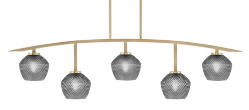 Toltec Lighting - 3745-NAB-4622 - Five Light Bar - Kurve - New Age Brass