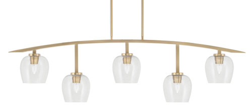 Toltec Lighting - 3745-NAB-4810 - Five Light Bar - Kurve - New Age Brass
