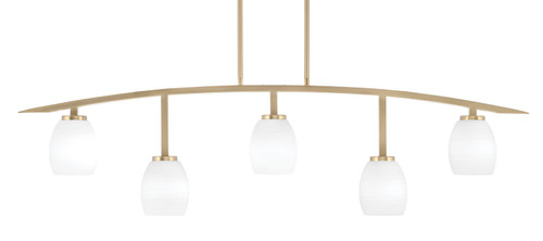 Toltec Lighting - 3745-NAB-615 - Five Light Bar - Kurve - New Age Brass