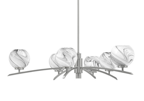 Toltec Lighting - 3746-GP-4109 - Six Light Chandelier - Kurve - Graphite