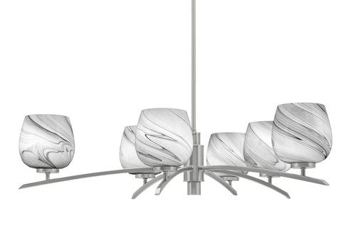 Toltec Lighting - 3746-GP-4819 - Six Light Chandelier - Kurve - Graphite