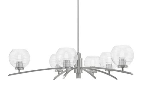 Toltec Lighting - 3746-GP-5110 - Six Light Chandelier - Kurve - Graphite