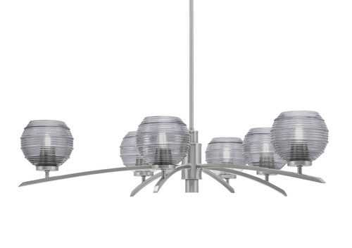 Toltec Lighting - 3746-GP-5112 - Six Light Chandelier - Kurve - Graphite