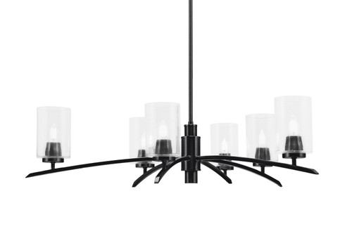 Toltec Lighting - 3746-MB-300 - Six Light Chandelier - Kurve - Matte Black