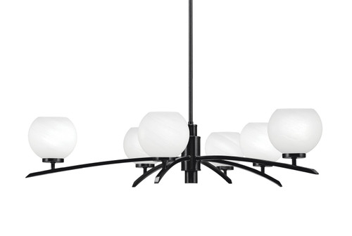 Toltec Lighting - 3746-MB-4101 - Six Light Chandelier - Kurve - Matte Black