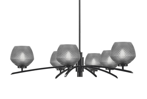 Toltec Lighting - 3746-MB-4622 - Six Light Chandelier - Kurve - Matte Black