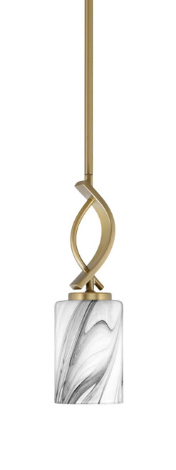 Toltec Lighting - 3901-NAB-3009 - One Light Mini Pendant - Cavella - New Age Brass