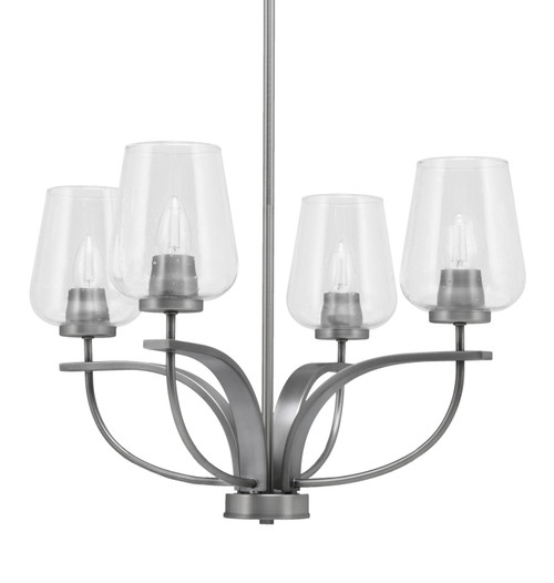Toltec Lighting - 3904-GP-210 - Four Light Chandelier - Cavella - Graphite