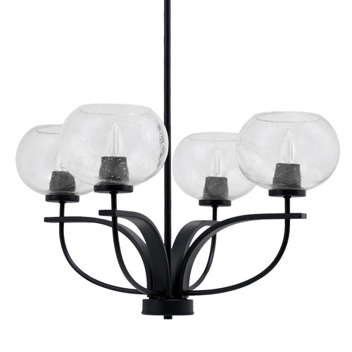 Toltec Lighting - 3904-MB-202 - Four Light Chandelier - Cavella - Matte Black