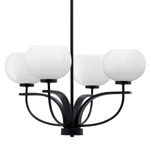 Toltec Lighting - 3904-MB-212 - Four Light Chandelier - Cavella - Matte Black
