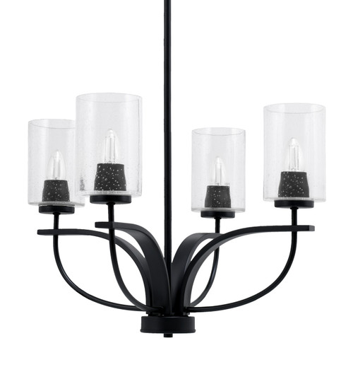 Toltec Lighting - 3904-MB-300 - Four Light Chandelier - Cavella - Matte Black