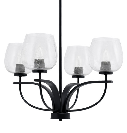 Toltec Lighting - 3904-MB-4810 - Four Light Chandelier - Cavella - Matte Black