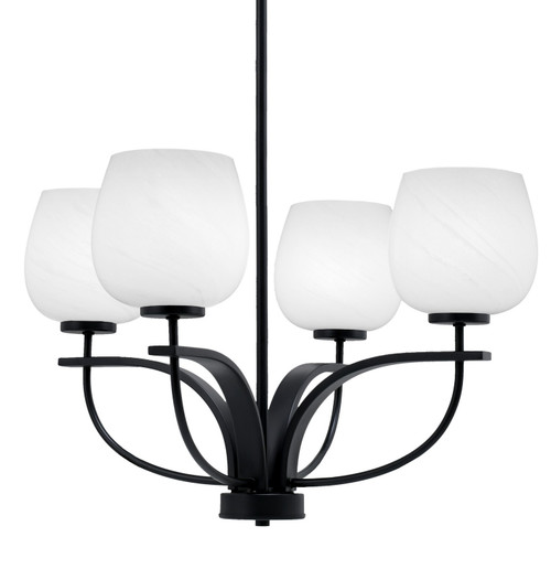 Toltec Lighting - 3904-MB-4811 - Four Light Chandelier - Cavella - Matte Black