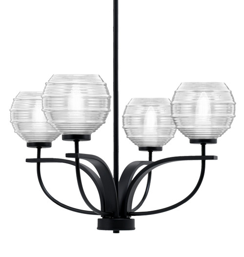 Toltec Lighting - 3904-MB-5110 - Four Light Chandelier - Cavella - Matte Black