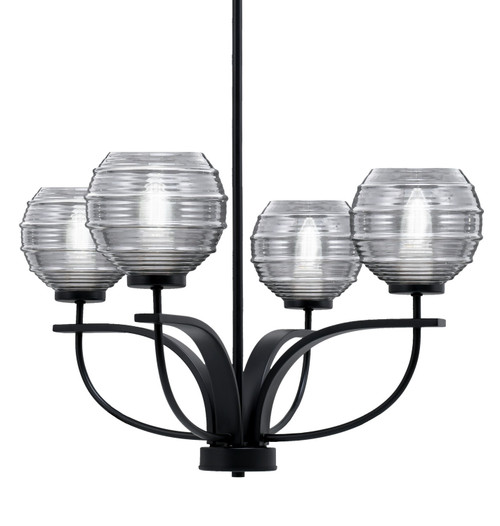 Toltec Lighting - 3904-MB-5112 - Four Light Chandelier - Cavella - Matte Black