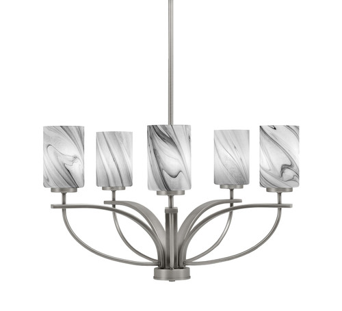 Toltec Lighting - 3905-GP-3009 - Five Light Chandelier - Cavella - Graphite