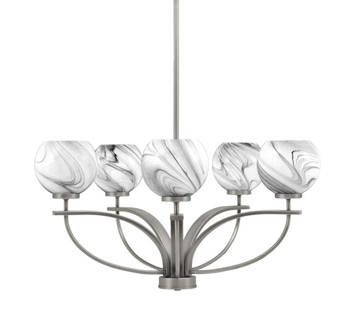 Toltec Lighting - 3905-GP-4109 - Five Light Chandelier - Cavella - Graphite