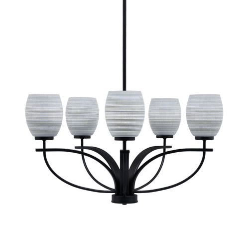 Toltec Lighting - 3905-MB-4022 - Five Light Chandelier - Cavella - Matte Black