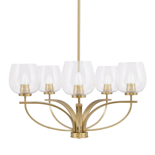 Toltec Lighting - 3905-NAB-4810 - Five Light Chandelier - Cavella - New Age Brass
