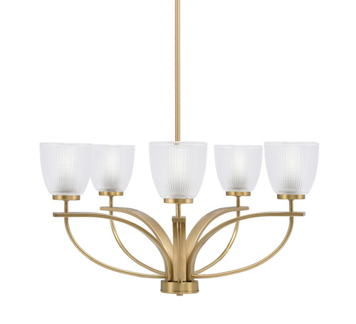 Toltec Lighting - 3905-NAB-500 - Five Light Chandelier - Cavella - New Age Brass