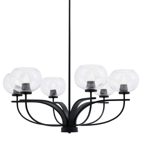 Toltec Lighting - 3906-MB-202 - Six Light Chandelier - Cavella - Matte Black