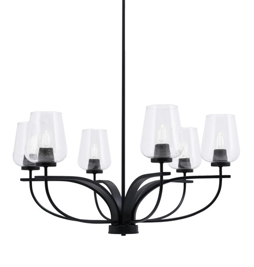 Toltec Lighting - 3906-MB-210 - Six Light Chandelier - Cavella - Matte Black