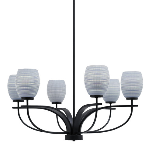 Toltec Lighting - 3906-MB-4022 - Six Light Chandelier - Cavella - Matte Black