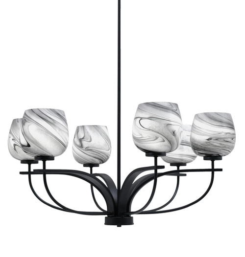 Toltec Lighting - 3906-MB-4819 - Six Light Chandelier - Cavella - Matte Black