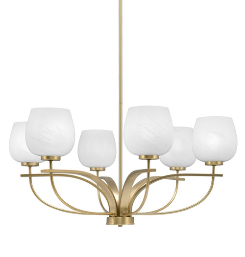 Toltec Lighting - 3906-NAB-4811 - Six Light Chandelier - Cavella - New Age Brass