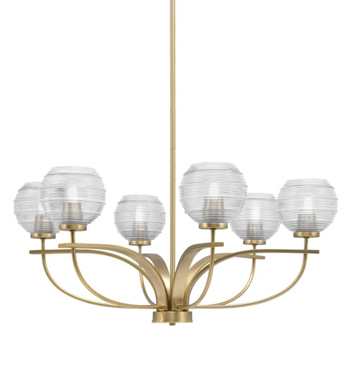 Toltec Lighting - 3906-NAB-5110 - Six Light Chandelier - Cavella - New Age Brass
