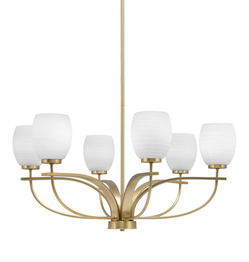 Toltec Lighting - 3906-NAB-615 - Six Light Chandelier - Cavella - New Age Brass